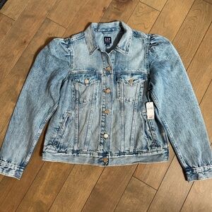 GAP factory puff sleeve Women's Light Blue Denim Jacket